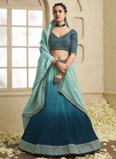 Blue Colour Maaya Vol 3 Fancy Wear Exclusive Pure Chinon Lehenga Choli Collection 302
